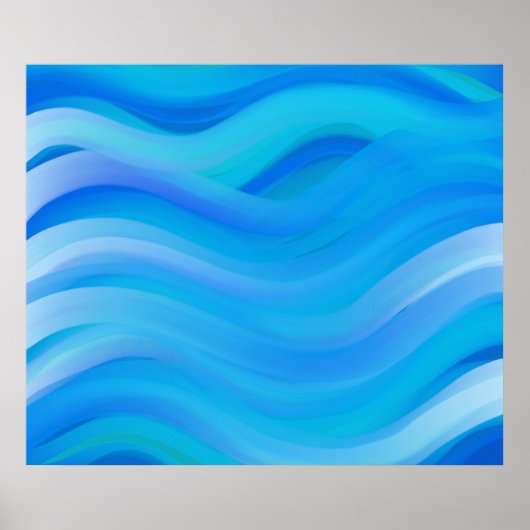 Wavy Blue Poster (Voorkant)