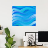 Wavy Blue Poster (Thuiskantoor)