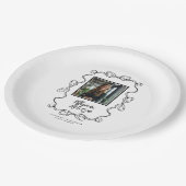 Wavy Border Black Bows Afstudeerfeest Papieren Bordje (Gekanteld)