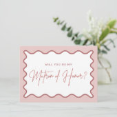 Wavy Border Matron of Honor proposal Kaart (Staand voorkant)