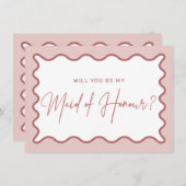 Wavy Border Matron of Honor proposal Kaart (Voorkant / Achterkant)