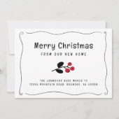 Wavy Border Red Berries Vakantie verhuizen Aankondiging (Voorkant)