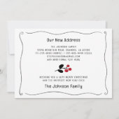 Wavy Border Red Berries Vakantie verhuizen Aankondiging (Achterkant)