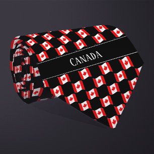 Wavy Canada Vlag Patroon Stropdas