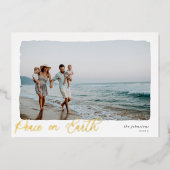 Wavy | Carte de vacances Horizontale Paix sur Terr (Recto)