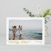 Wavy | Carte Foil Simple Horizontal Holiday Cheer (Debout devant)