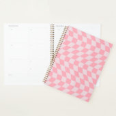 Wavy Check Retro Checkerboard Pink Lilac À damiers (Devant avec enveloppe)