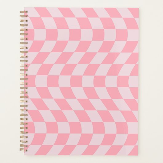 Wavy Check Retro Checkerboard Pink Lilac À damiers (Devant)
