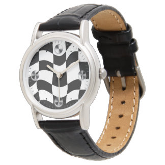 Wavy Checkerboard Illusion Watch Horloge