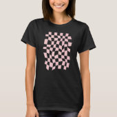 Wavy Checkerboard Pink Pattern T-shirt (Voorkant)