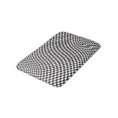 Wavy Checkered Black White Checkerboard Pattern Badmat (Gekanteld)