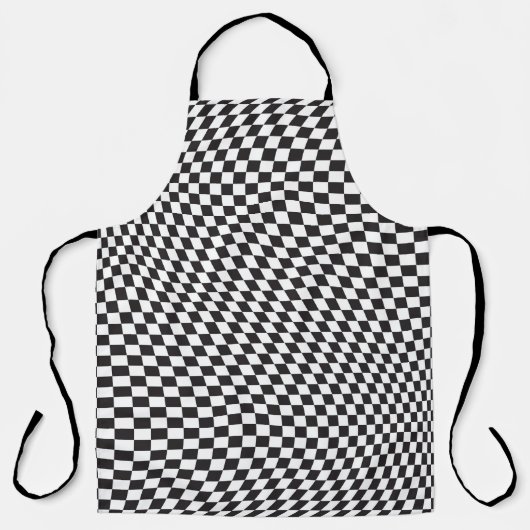 Wavy Checkered Black White Checkerboard Pattern Schort (Voorkant)