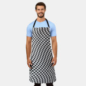 Wavy Checkered Black White Checkerboard Pattern Schort (Gedragen)