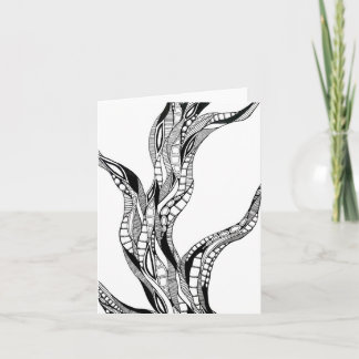 Wavy Curved Abstract Tree Pen Drawing Folded