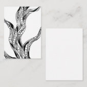 Wavy Curved Abstract Tree Pen Drawing Notitiekaartje (Voorkant / Achterkant)