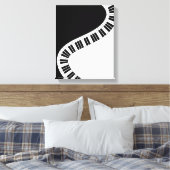 Wavy Curved Piano Keys Canvas Afdruk (Insitu (Slaapkamer))