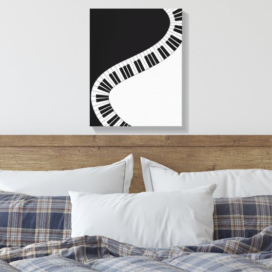 Wavy Curved Piano Keys Canvas Afdruk (Insitu (Slaapkamer))