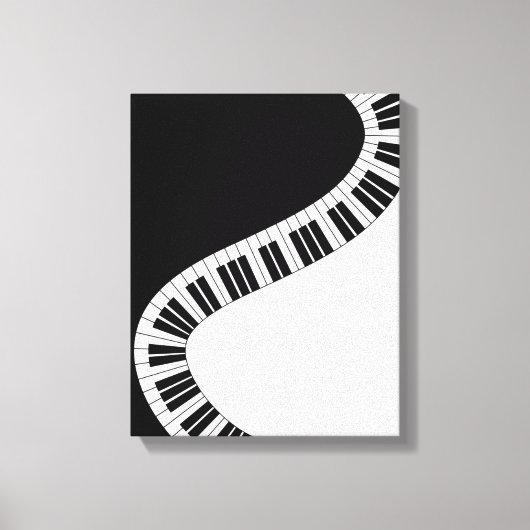 Wavy Curved Piano Keys Canvas Afdruk (Voorkant)