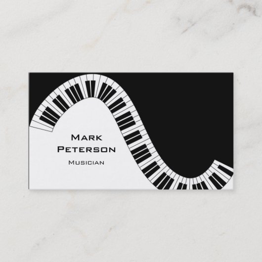 Wavy Curved Piano Keys Visitekaartje (Voorkant)