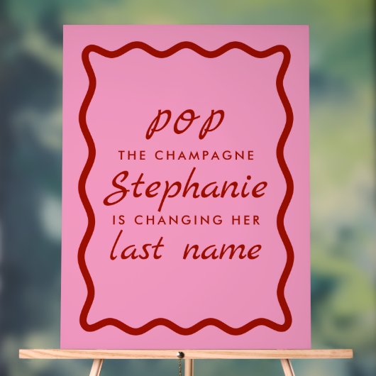 Wavy Edge Pink en Red Pop de Champagne Acryl Bord (Neutraal)