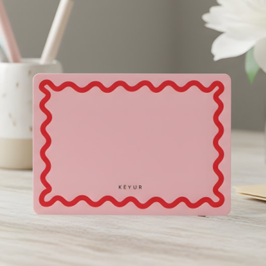 Wavy Eenvoudige Stationery Note Kaart Notitiekaartje