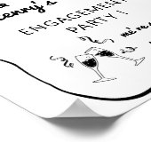 Wavy Engagement Party Sign, grillig Verloving Poster (Hoek)