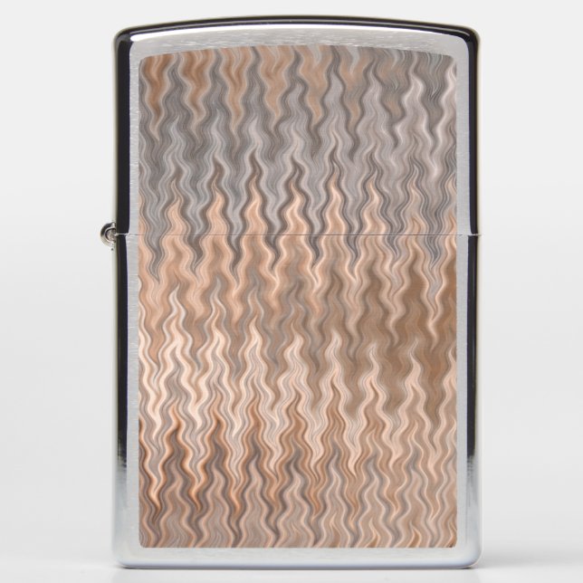 Wavy Flaming Brown Beige Silver Grey Pattern (Voorkant)