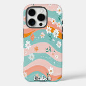 Wavy Floral Stripes Case-Mate iPhone Case (Achterkant)