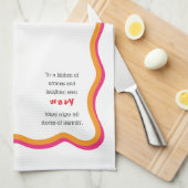 Wavy Frame & Whimsical Quote Theedoek (Quarter Fold)