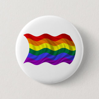 Wavy Freedom Flag Ronde Button 5,7 Cm