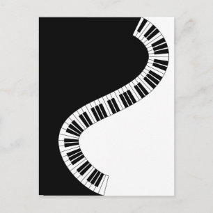 Wavy gebogen pianotoetsenbord briefkaart