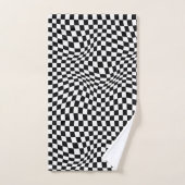 Wavy Gecontroleerd zwart wit checkboard Bad Handdoek (Handdoek)