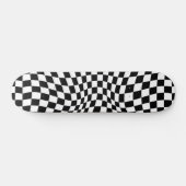 Wavy Gecontroleerd zwart wit checkboard Skateboard (Horizontaal)