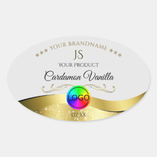 Wavy Gold Decor op lichtgrijs Logo-monogram Label