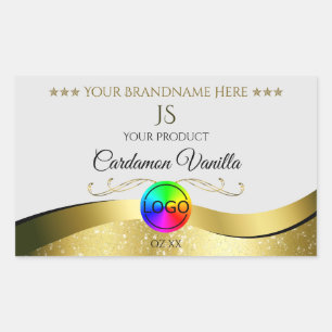 Wavy Gold Decor op lichtgrijs Logo-monogram Label