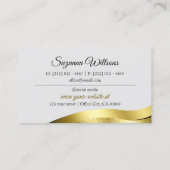Wavy Gold Decor op lichtgrijs met Logo Monogram Visitekaartje (Achterkant)