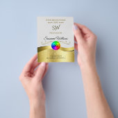 Wavy Gold Decor op lichtgrijze Logo Monogram Flyer (Hand)