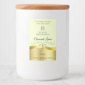 Wavy Gold Deluxe Decor Lichtgeel Monogram Label Voedselcontainer Etiket (Voorkant)