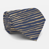 Wavy Gold Pattern op Navy Blue Stropdas (Opgerold)