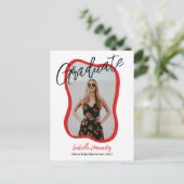 Wavy handgeschreven afstuderen Aankondiging Briefk (Staand voorkant)