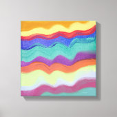 Wavy horizontale strepen, Abstract schilderij Canvas Afdruk (Voorkant)
