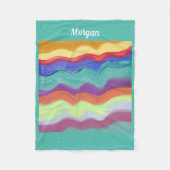 Wavy horizontale strepen, Abstracte kunst, scriptn Fleece Deken (Voorkant)