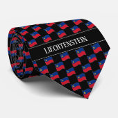 Wavy Liechtensteinse vlag patroon Stropdas (Opgerold)
