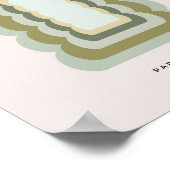 Wavy lijnen sparen groen en beige Poster (Hoek)