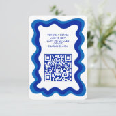 Wavy Lijst Chic Modern Custom QR Bar Bat Mitzvah Informatiekaartje (Staand voorkant)