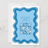 Wavy Lijst Modern Custom QR CODE Bar Bat Mitzvah Kaart (Achterkant)