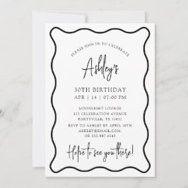 Wavy lijst, Wavy Border, Uitnodiging voor verjaard