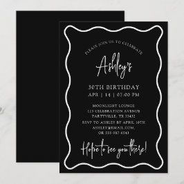 Wavy lijst, Wavy Border, Uitnodiging voor verjaard