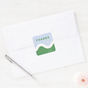 Wavy Line Bedankt Envelop Zegel - Groen