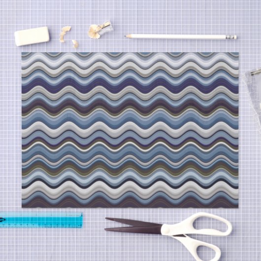 Wavy Line Pattern Tissuepapier (Craft)